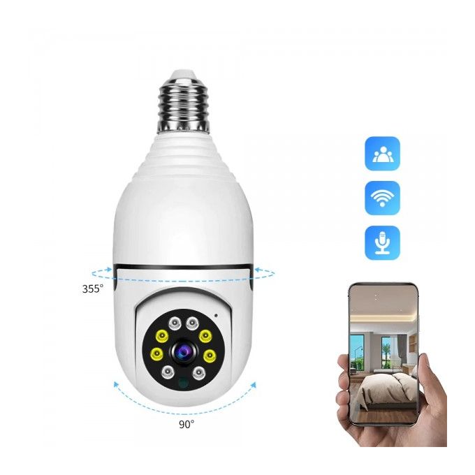 Caméra à Ampoule WiFi Sans Fil